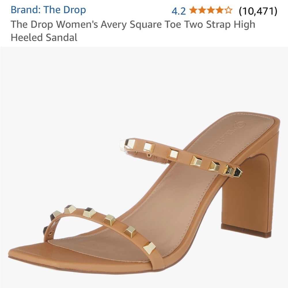 The Drop Women’s Avery Square Toe Two Strapped High Heeled Sandal